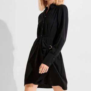 NWT Pleated-waist wrap-style minidress